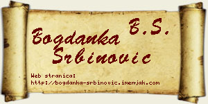 Bogdanka Srbinović vizit kartica